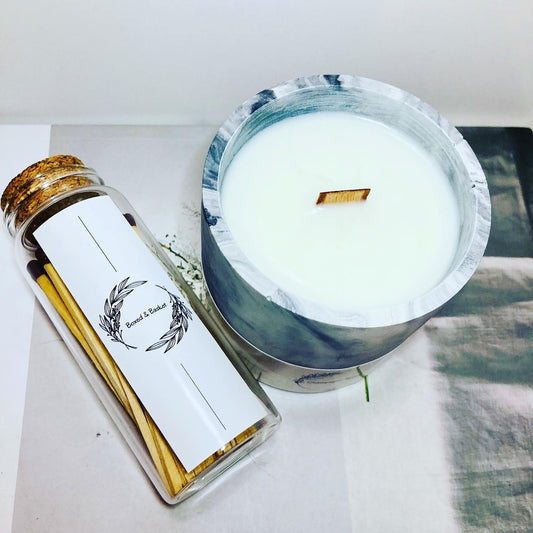 Marble Champagne Rose Candle