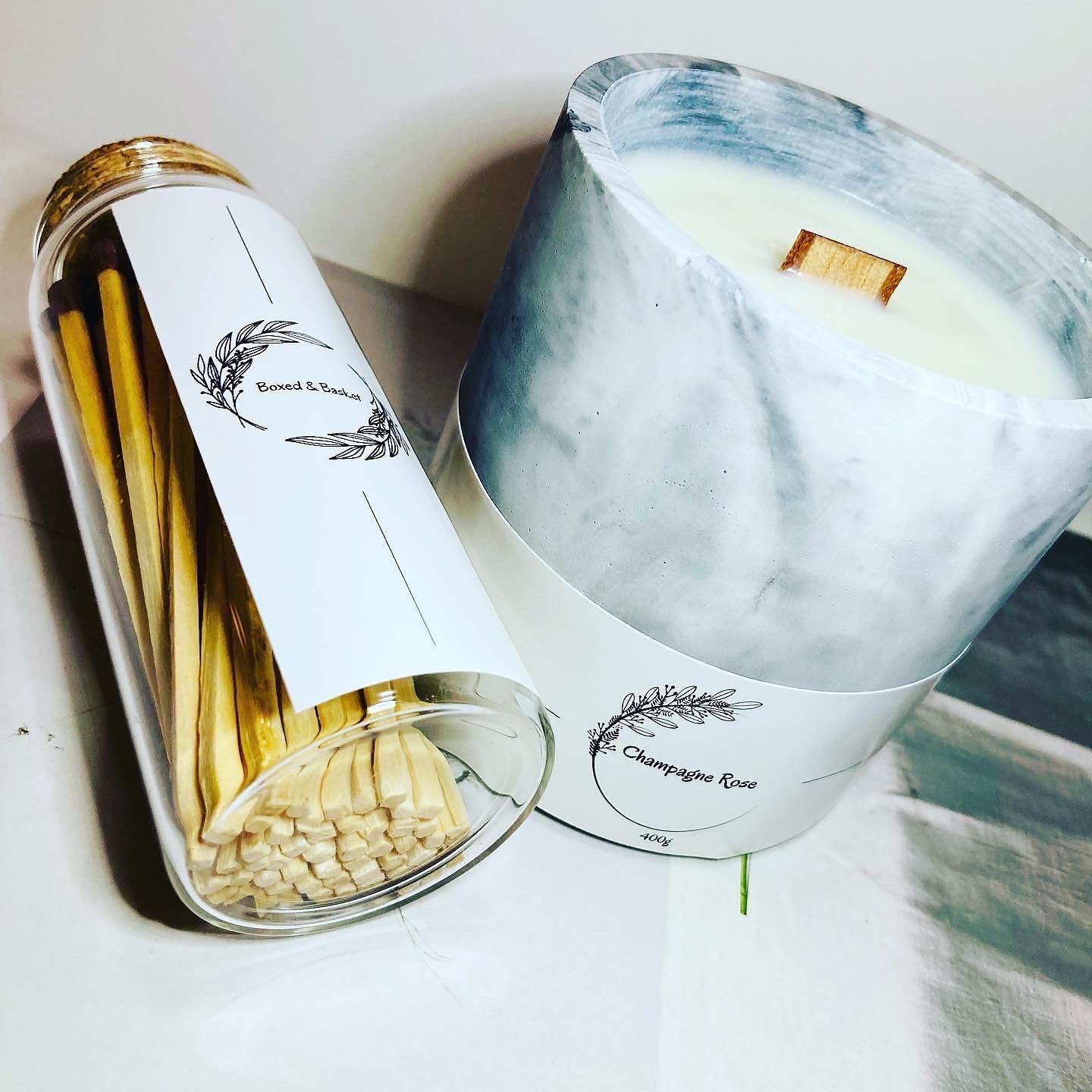 Marble candle collection